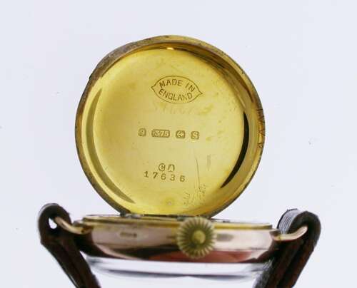 Rose Gold 375 Trench Military Wristwatch - Made in England 1942