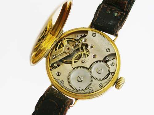 Rose Gold 375 Trench Military Wristwatch - Made in England 1942