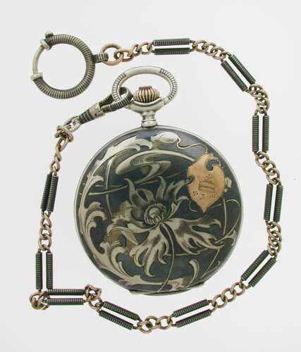 Silver Full Hunter Niello* Pocket Watch