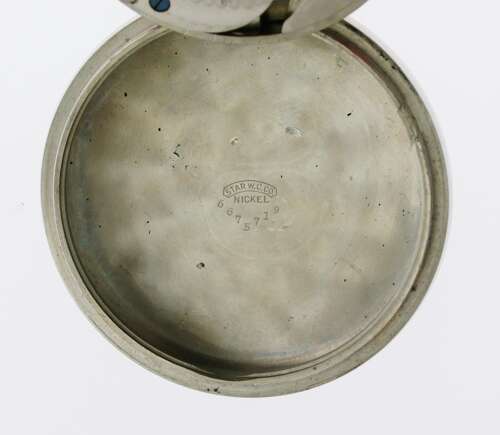 Rare Nickel Railway Pocket Watch With Locomotive on Dial