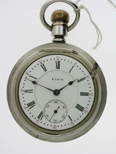 Elgin Silver 925 Railroad Pocket Watch, Early 20th Century