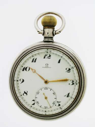 Silver Omega Railway Pocket Watch c.1918