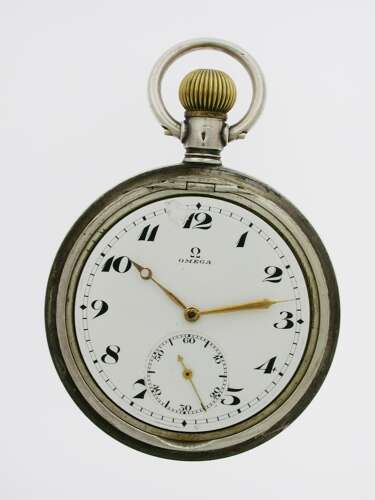 Silver Omega Railway Pocket Watch c.1918