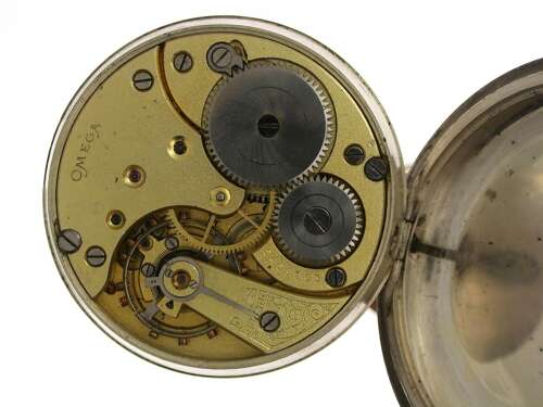 Silver Omega Railway Pocket Watch c.1918