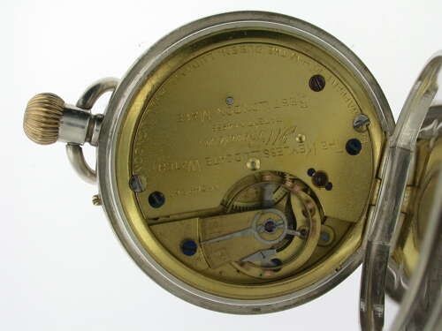 Silver J.W. Benson O/F Top Wind Lever P/W 1890