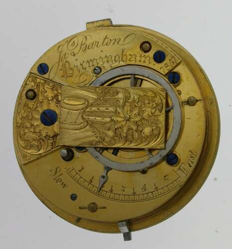 Rare Gilt English square cock Verge P/W 1815