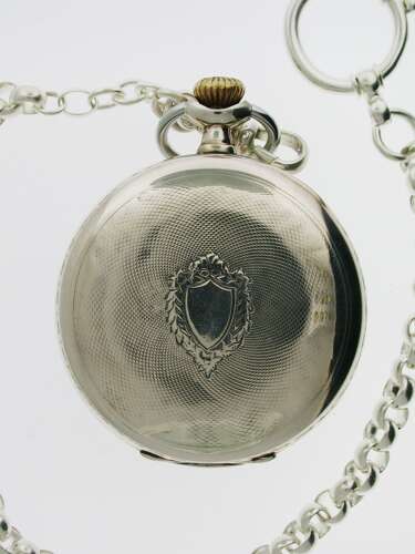 Antique Omega Silver Open Face Pocket Watch Swiss 1925 with chain