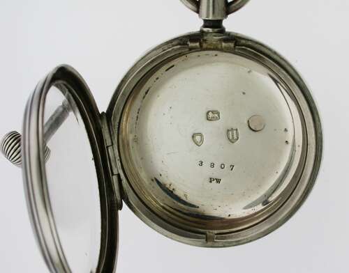 Unique key wind Silver Lund and Bros Pocket Watch 1883