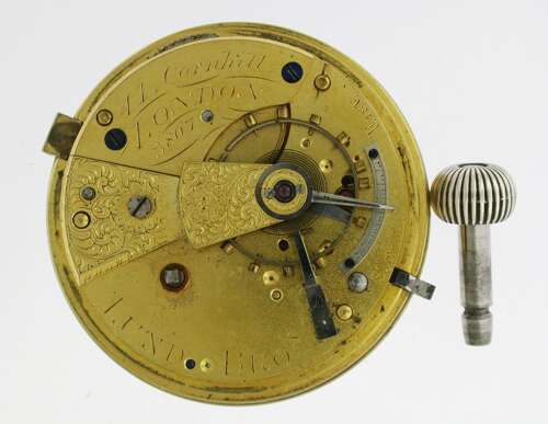 Unique key wind Silver Lund and Bros Pocket Watch 1883