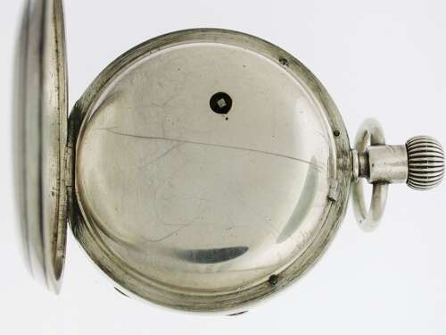 Unique key wind Silver Lund and Bros Pocket Watch 1883