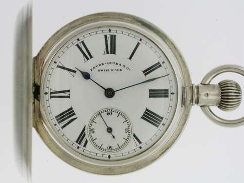 Silver 0.935 Favre-Leuba & Co Full Hunter Pocket Watch 1895