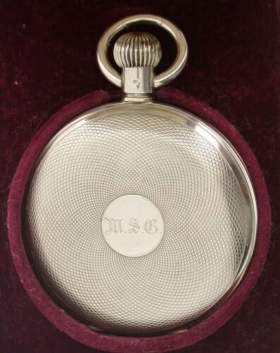 Silver 0.935 Favre-Leuba & Co Full Hunter Pocket Watch 1895