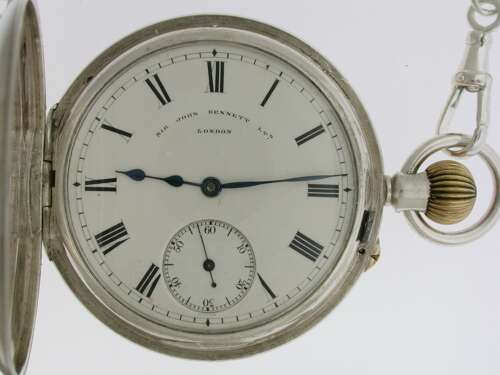 Antique Silver BENNETT Gent's Half Hunter Pocket Watch English London 1911