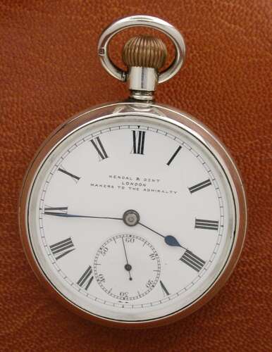 Silver Kendal & Dent Open Face Fusee Lever Pocket Watch Hallmarked London 1917
