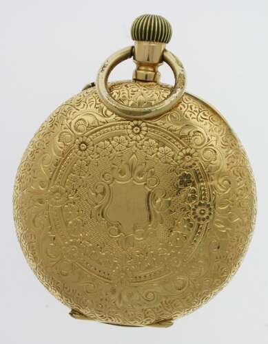 Exclusive Swiss 18Kt Gold Pretty Dial Pocket Watch Circa 1890
