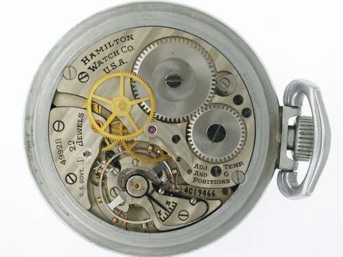 Hamilton Military USA Government Pocket Watch 4992B G.C.T. - 24 HOUR - USA 1942
