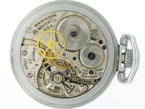 Hamilton Military USA Government Pocket Watch 4992B G.C.T. - 24 HOUR - USA 1942