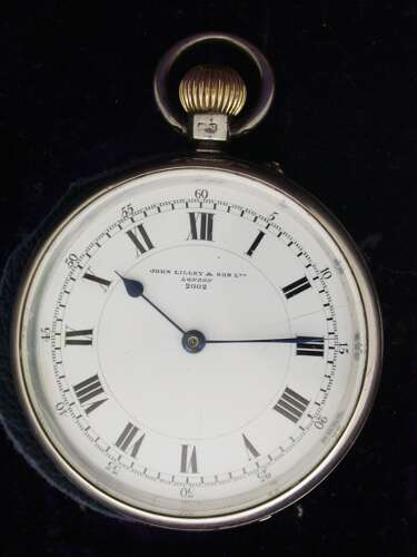 Silver English Military Hallmark Pocket Watch 1935 John Lilley & Co 