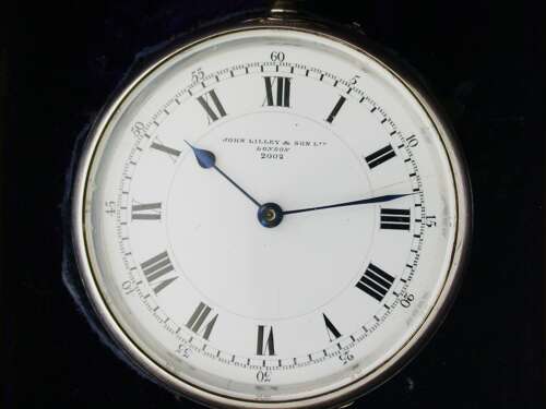 Silver English Military Hallmark Pocket Watch 1935 John Lilley & Co