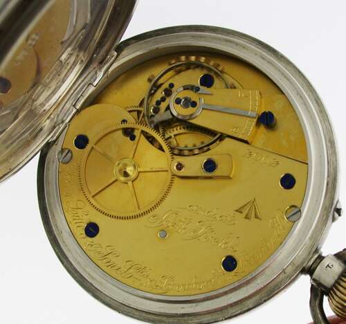 Silver English Military Hallmark Pocket Watch 1935 John Lilley & Co