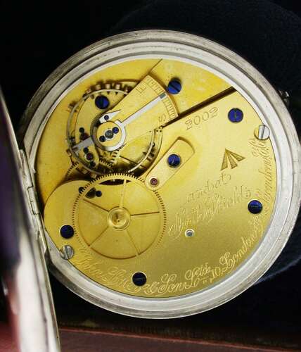 Silver English Military Hallmark Pocket Watch 1935 John Lilley & Co