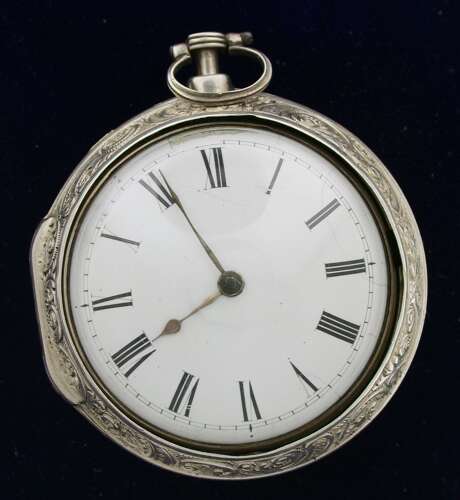 Pair Case English Verge Repousse Hallmark London 1792