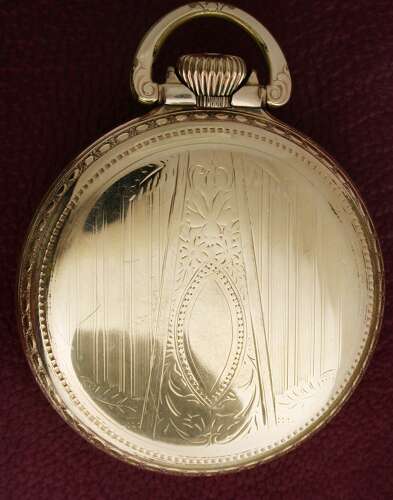 Gold Filled Waltham Crescent Street Art Deco Pocket Watch USA Circa 1925