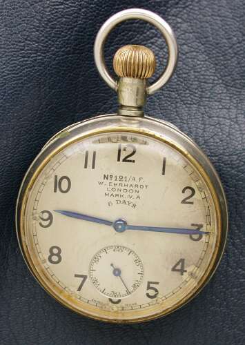 Rare W. Ehrhardt London Military Mark IVA 8-Day Pocket Watch circa 1920s