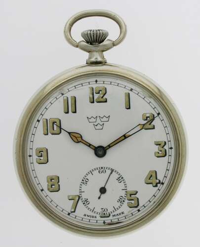 Unique Swedish Military Steel Pocket Watch 1942