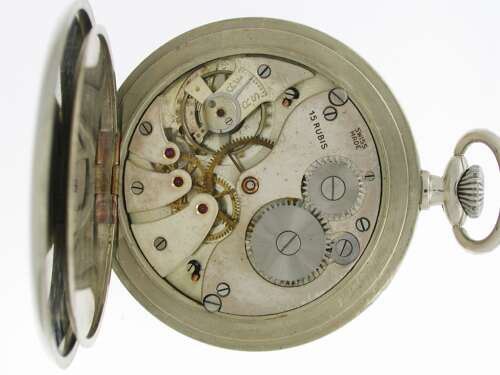 Unique Swedish Military Steel Pocket Watch 1942