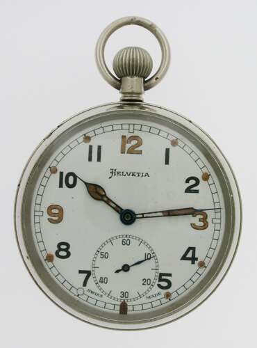 Helvetia WWll Military Army Pocket Watch Swiss 1942