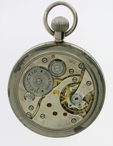 Helvetia WWll Military Army Pocket Watch Swiss 1942