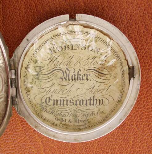 Rare Silver Pair-Cased Repousse Old Cylinder P/W Hallmark London 1737