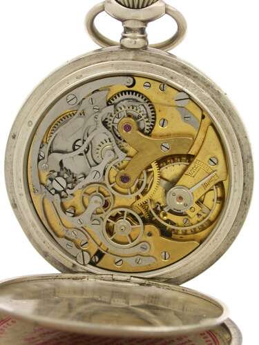 Rare Unic Silver 0.800 Four colour Chronograph Pocket Watch C.1928