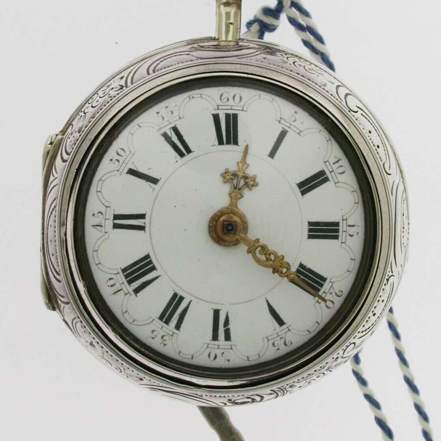 Rare Silver Repousse Pair-cased Pocket Watch Hallmark London 1806