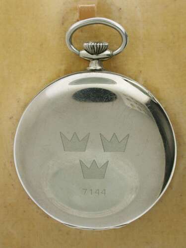 Unique Swedish Military Steel Pocket Watch 1942