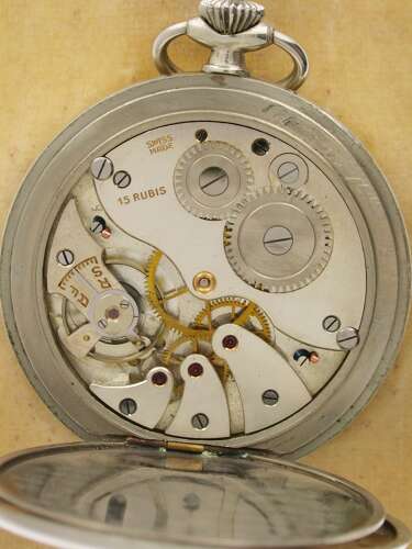 Unique Swedish Military Steel Pocket Watch 1942