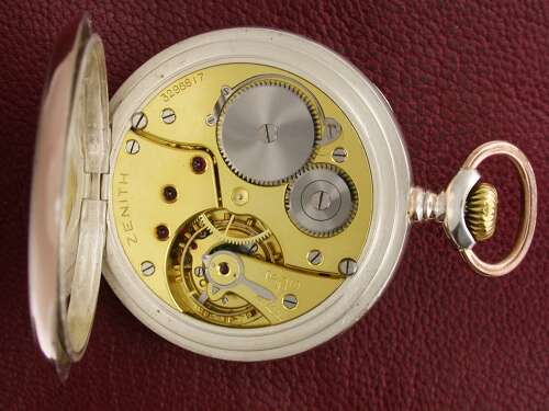 ZENITH Silver 0.800 Open FacePocket Watch Swiss Circa 1935