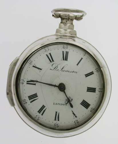 Rare Silver Pair-cased Samson with Silver Dust cover Pocket Watch - London Circa 1800