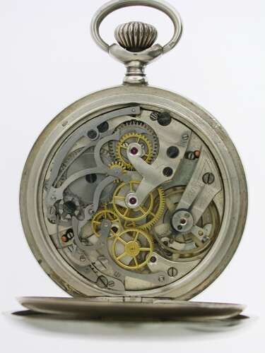 Rare Silver 0.900 Four colour Chronograph Pocket Watch C.1928