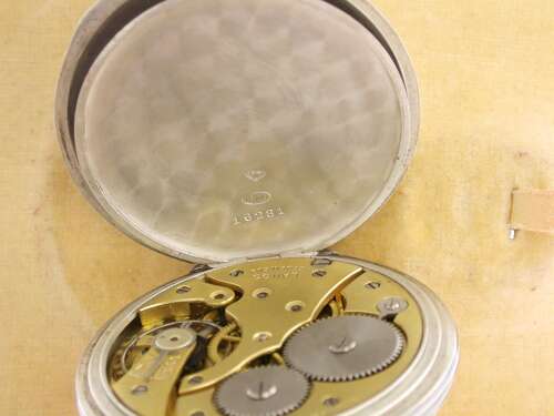 Silver Niello Swiss Railroad Pocket Watch 1920s