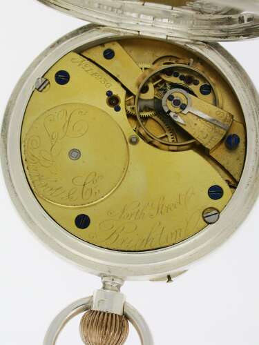 Silver R.J. Barfoot & Co English Pocket Watch Hallmarked London 1905