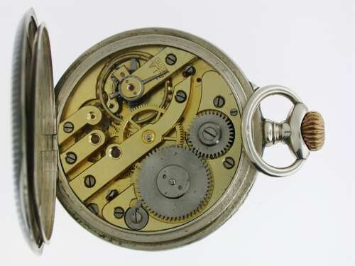 Silver 0.800 Niello Pocket Watch 1925s