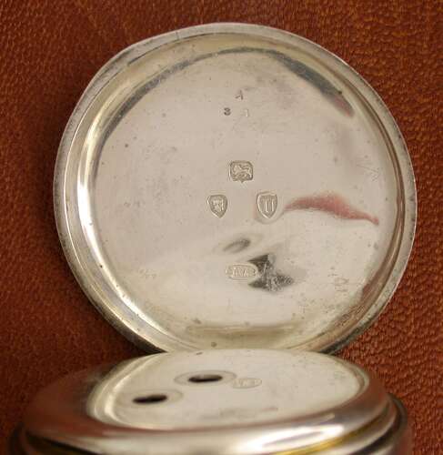 English J.W. BENSON Silver Open Face Pocket Watch London 1895