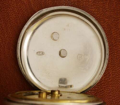 English J.W. BENSON Silver Open Face Pocket Watch London 1895